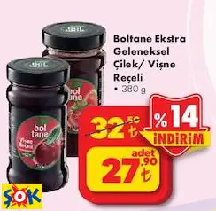 BOLTANE EKSTRA GELENEKSEL ÇİLEK/VİŞNE REÇELİ 380 G